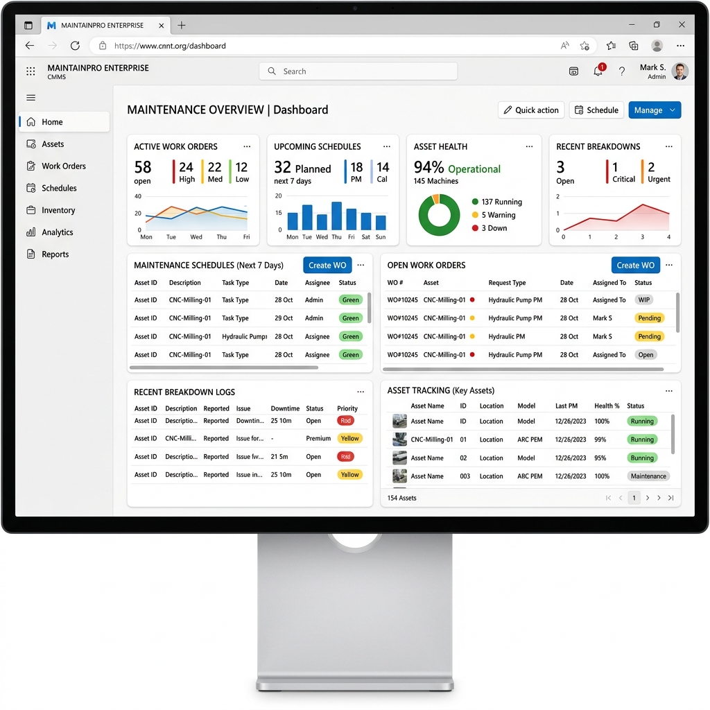 Uveous CMMS Dashboard