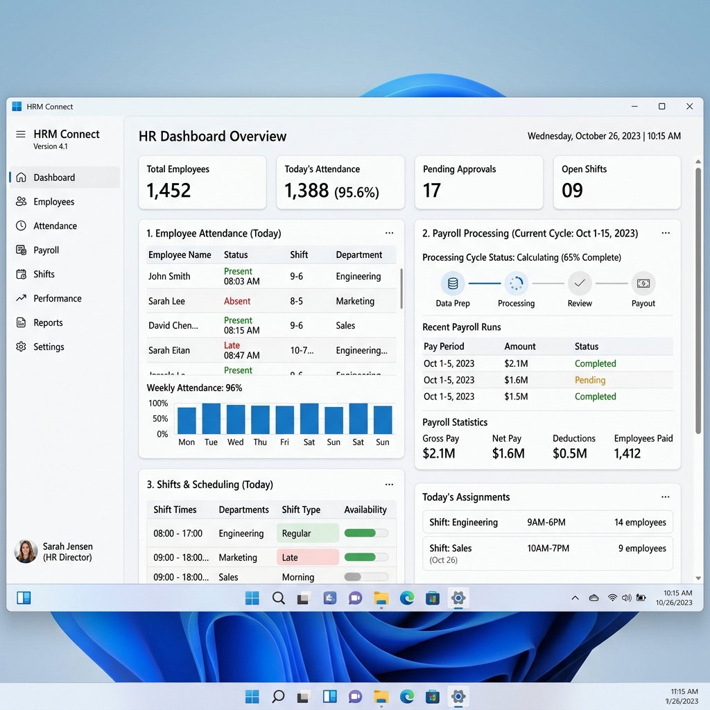 Uveous Enterprise HRM Dashboard